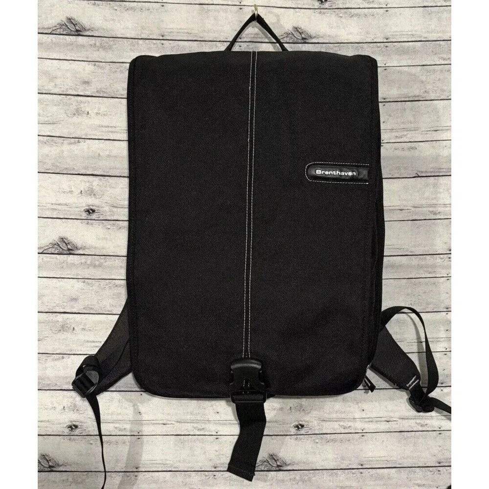 BRENTHAVEN Pro Style Slim Pack Laptop Backpack Black Water Resistant